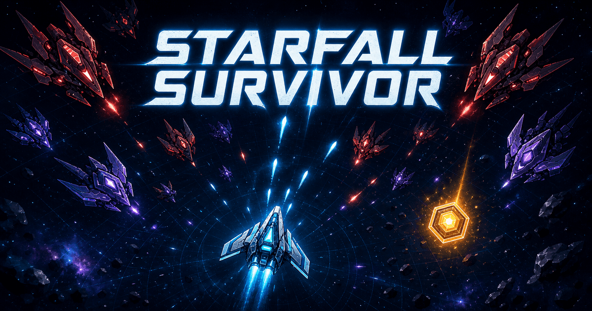 Starfall Survivor starfighter surrounded by crystalline enemy ships